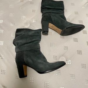 Manolo Blahnik 90mm slouchy suede booties.